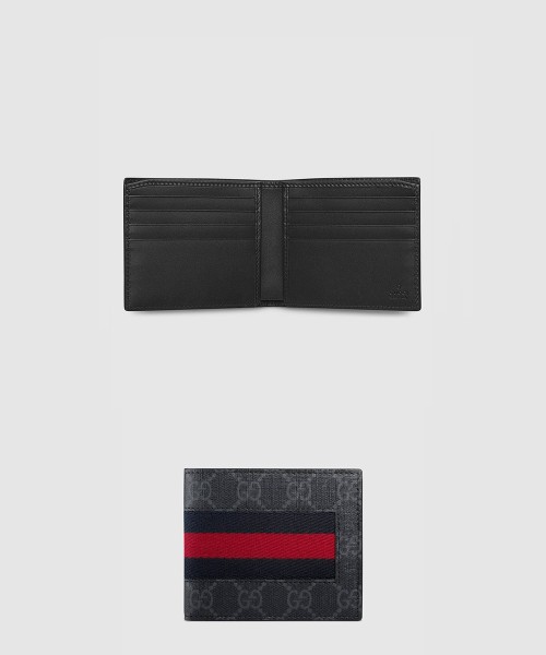 [GUCCI-구찌]GG 수프림 웹 반지갑 ‎408827