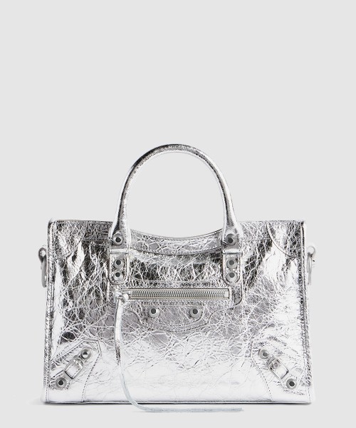 [BALENCIAGA-발렌시아가]르 시티 스몰 메탈라이즈드 백 실버 797789