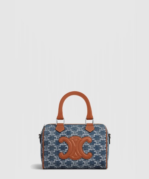 [CELINE-셀린느]트리오페 데님 패브릭 소가죽 보스턴백 113772