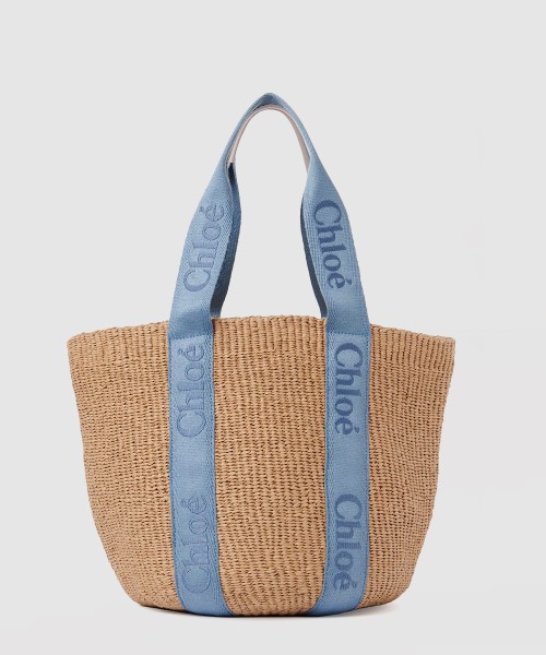 [CHLOE-끌로에]천연 섬유 WOODY 라지 토트백 AS380