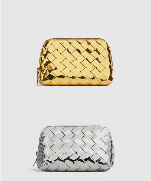 [BOTTEGA-보테가베네타]스몰 인트레치아토 반달 뷰티 파우치 764044