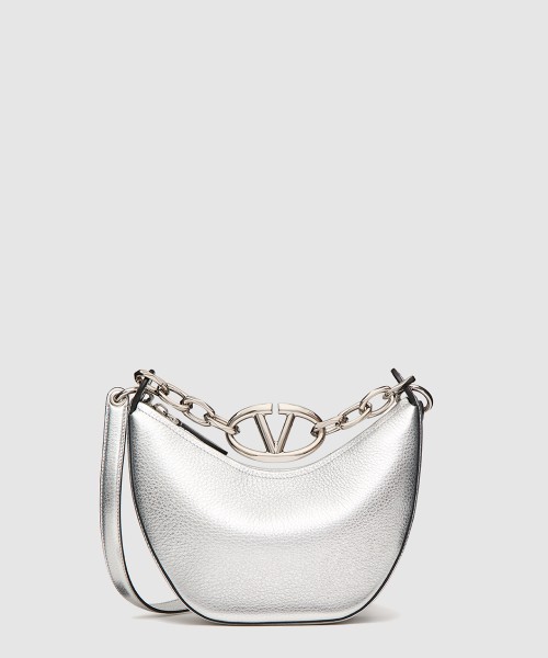 [VALENTINO-발렌티노]미니 체인 메탈릭 송아지 가죽 클러치