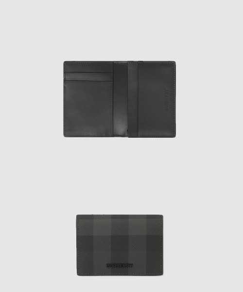 [BURBERRY-버버리]체크 레더 폴딩 카드 케이스 80702041