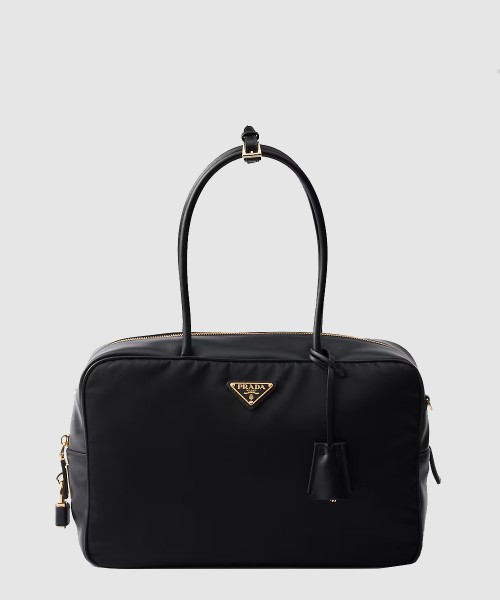 [PRADA-프라다]자물쇠가 있는 라지 리나일론 및 가죽 탑 핸들백 1BB131