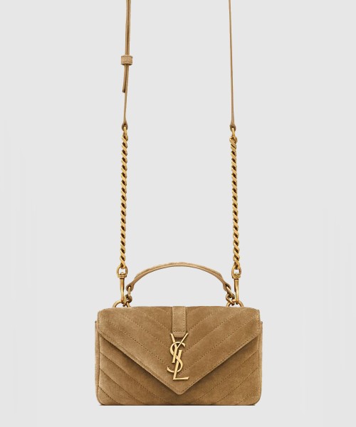 [SAINT LAURENT-생로랑]유광 크래클드 가죽 소재의 COLLEGE 미니 체인백 779430