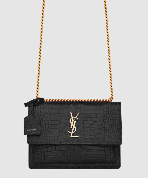 [SAINT LAURENT-생로랑]엠보싱 크로커다일 가죽 소재 sunset 미디엄 422906