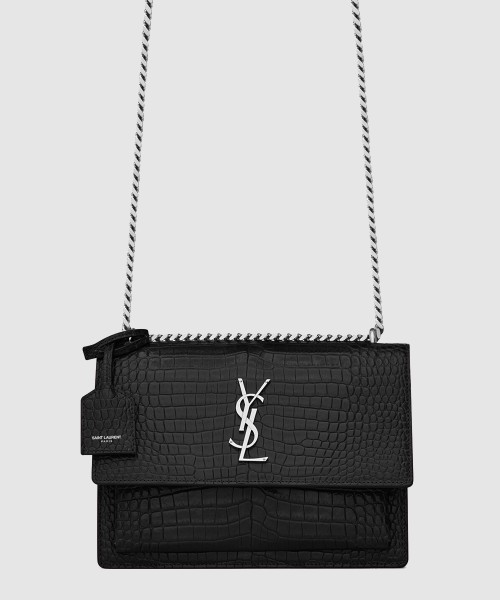 [SAINT LAURENT-생로랑]엠보싱 크로커다일 가죽 소재 sunset 미디엄 422906