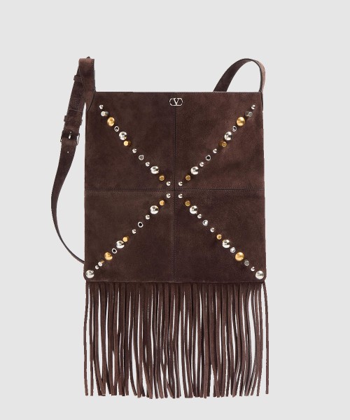 [VALENTINO-발렌티노]가라바니 넬코트 스웨이드 프린지 숄더백