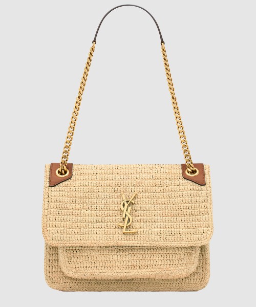 [SAINT LAURENT-생로랑]라피아 소재의 NIKI 미디엄 백 838875